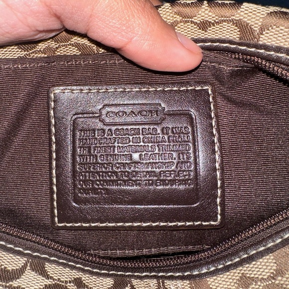 Coach Signature Brown & Tan Monogram Demi Shoulder Bag - Picture 5 of 6